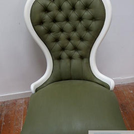 Commissioned chair with painted olive upholstery