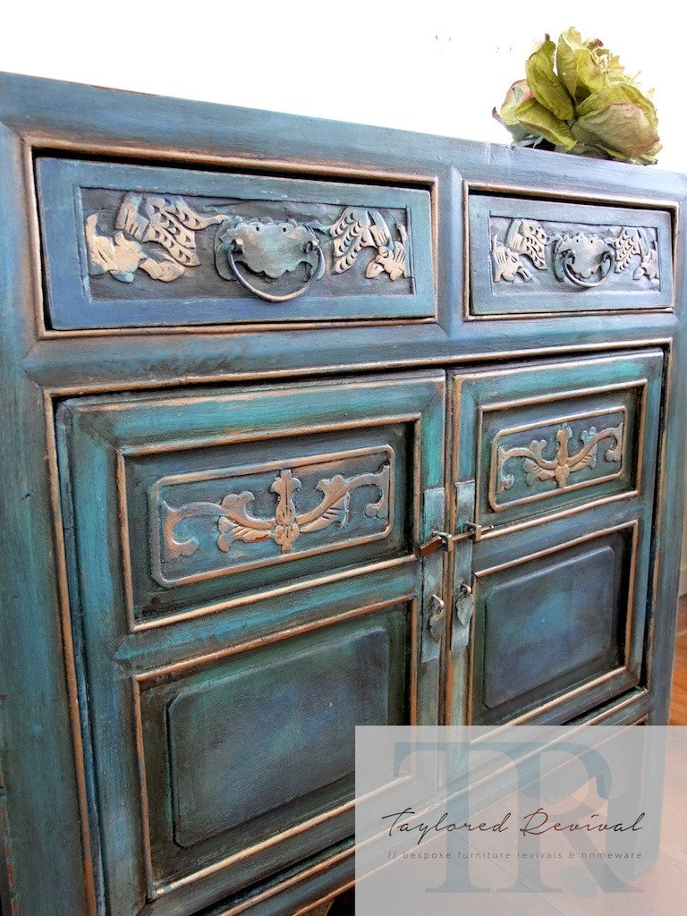 Not For Sale - Commissioned Oriental Piece in custom blend of blues and Florence