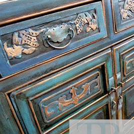 Not For Sale - Commissioned Oriental Piece in custom blend of blues and Florence