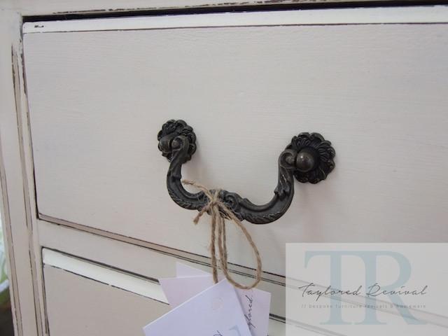 Not For Sale - Paige: White vintage mahogany desk with 6 drawers