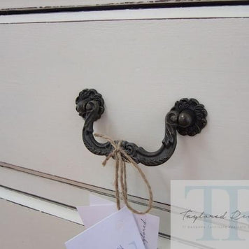 Not For Sale - Paige: White vintage mahogany desk with 6 drawers