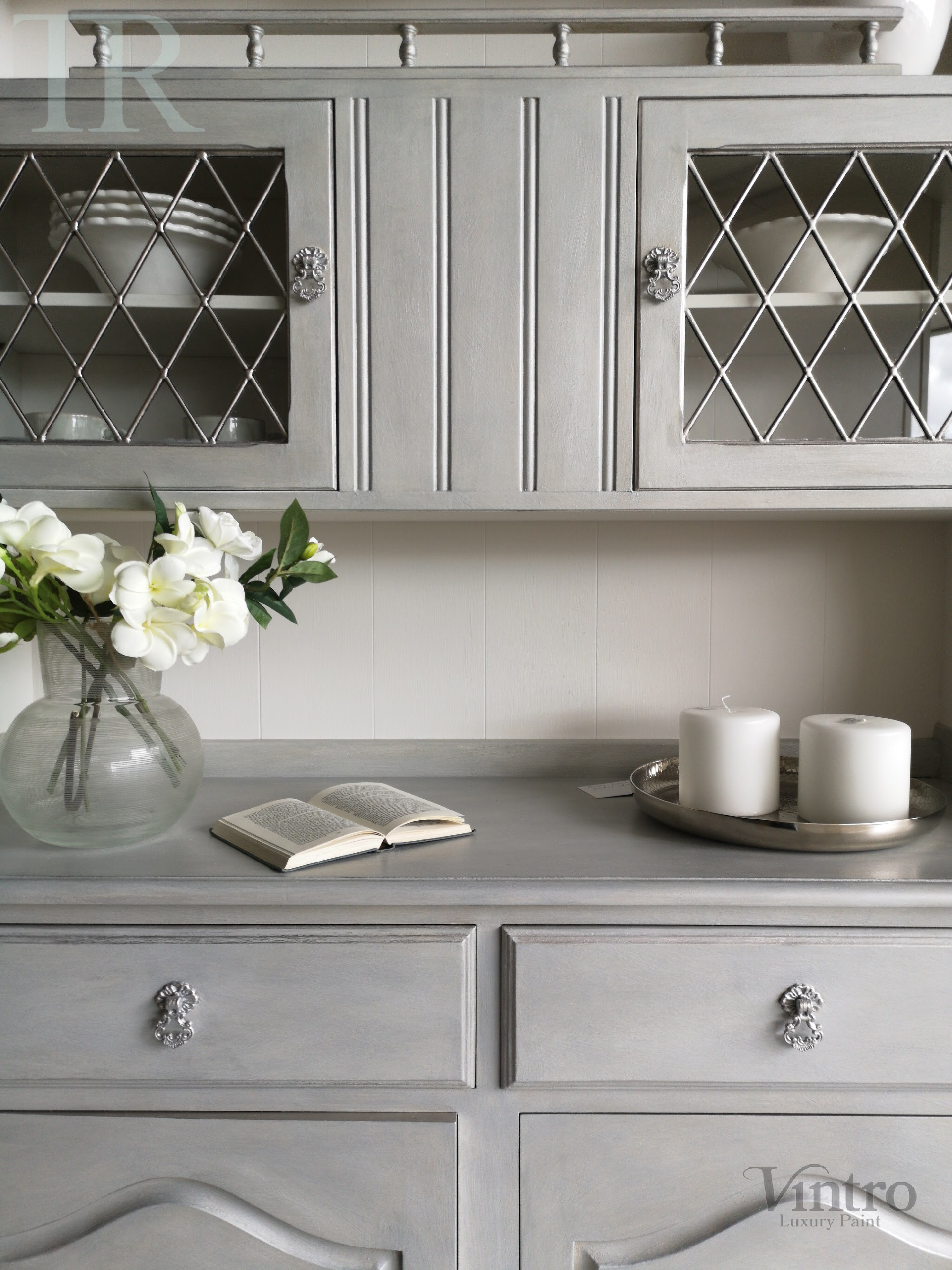 Not For Sale - Commissioned Hutch Dresser in Vintro Chalk Paint with a silver lustre