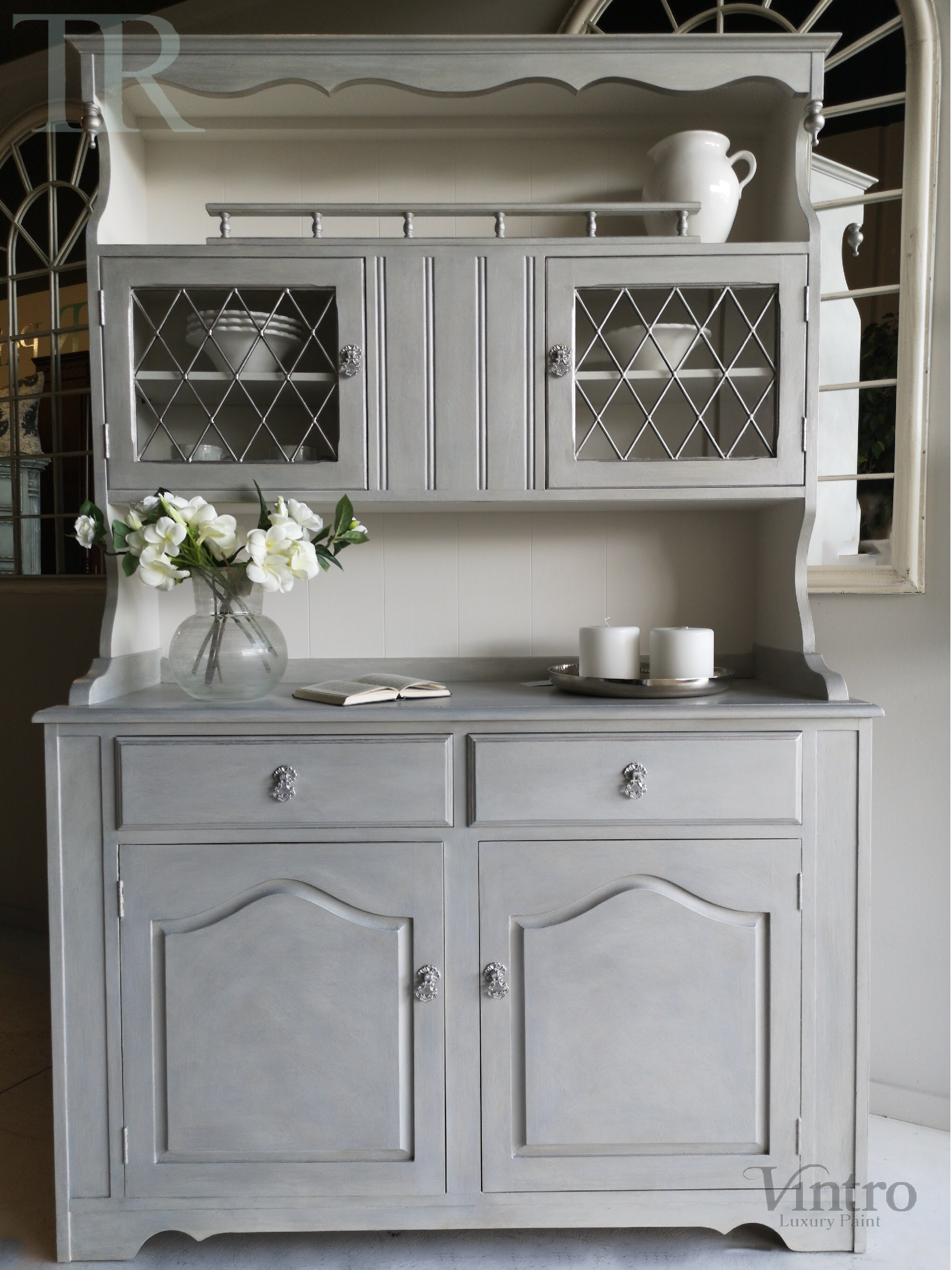 Not For Sale - Commissioned Hutch Dresser in Vintro Chalk Paint with a silver lustre