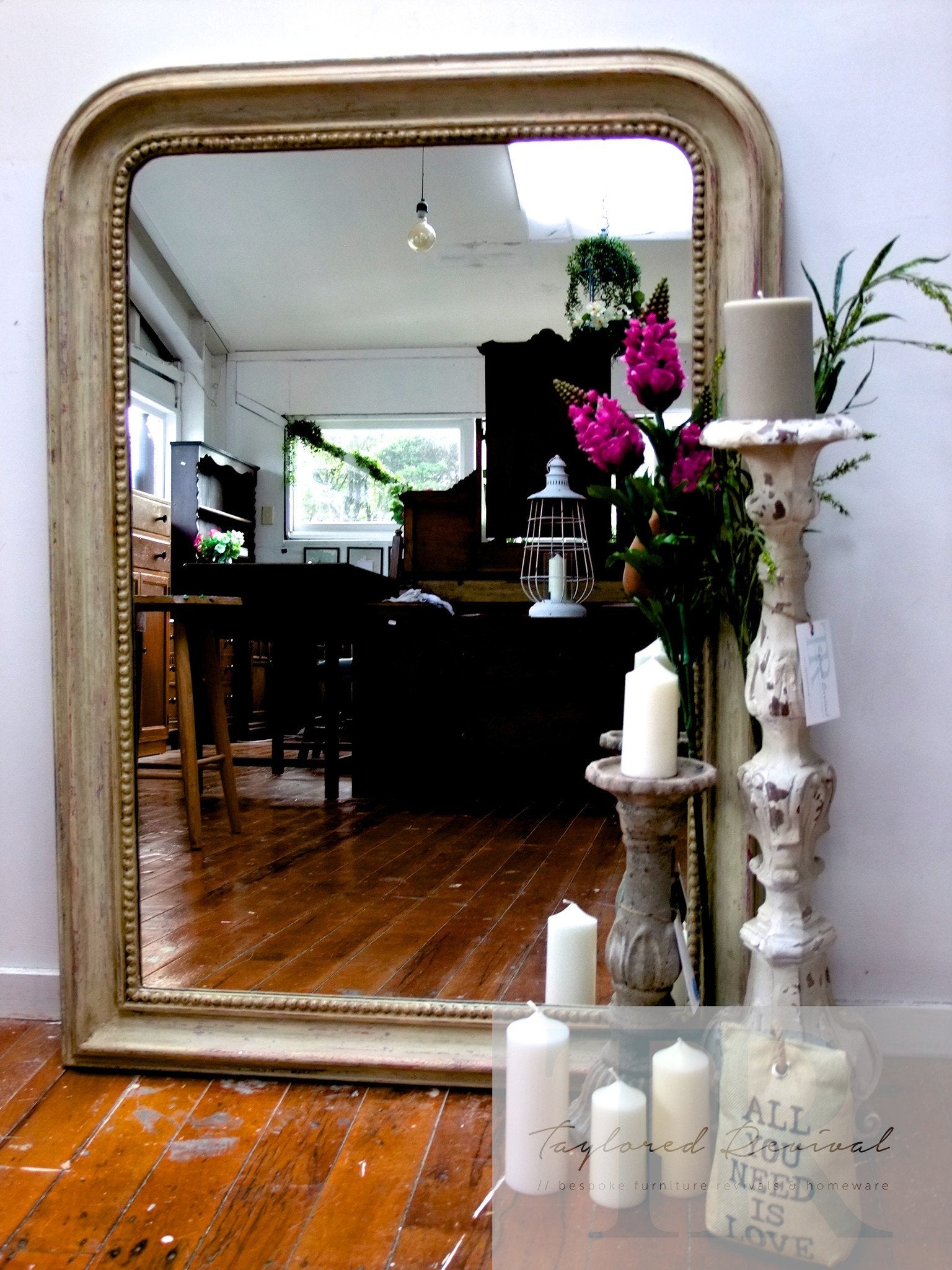 Not For Sale - Rosalee: Rustic farmhouse style beaded mirror