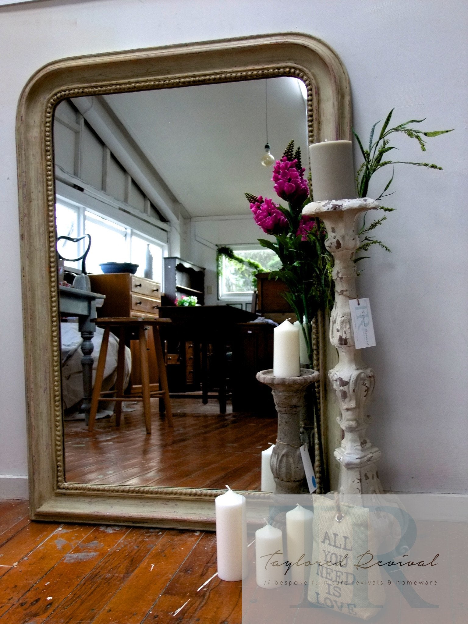 Not For Sale - Rosalee: Rustic farmhouse style beaded mirror