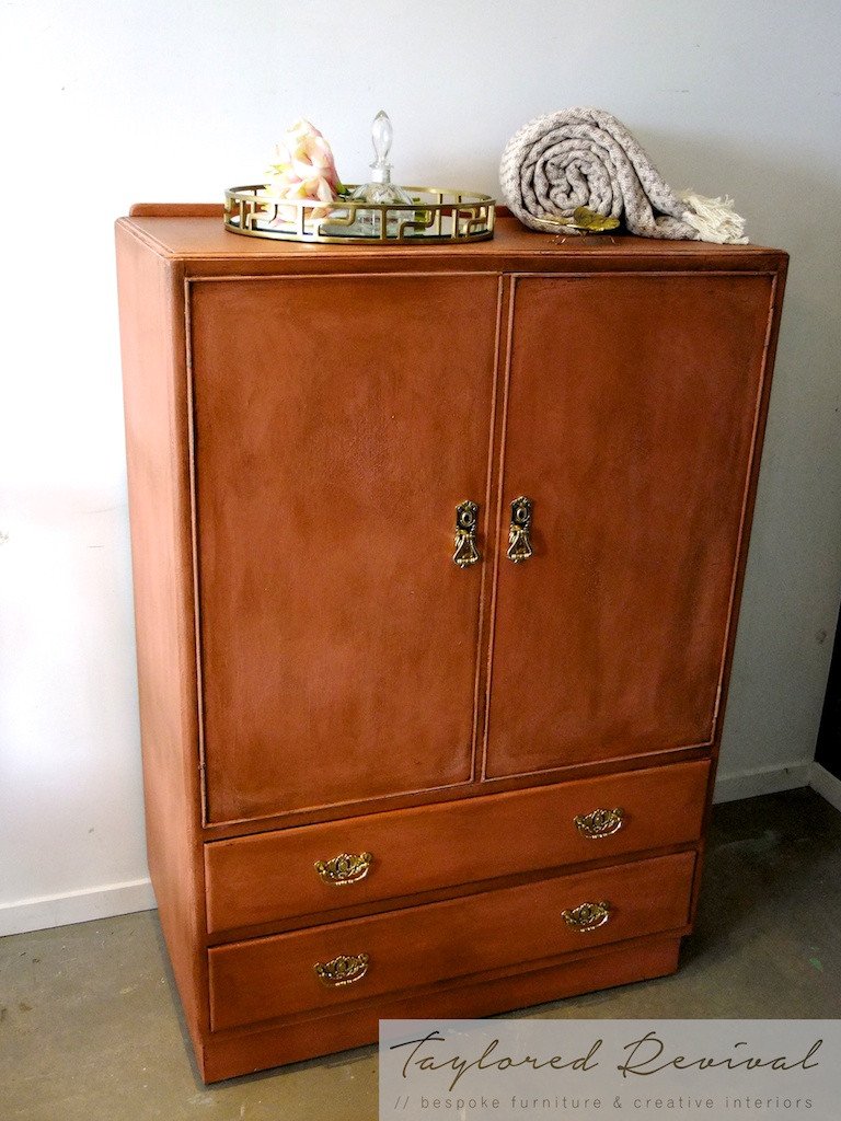 Not For Sale - Riley: Hand painted Oak Cabinet in Rustic Scandinavian Pink