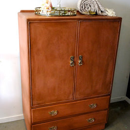 Not For Sale - Riley: Hand painted Oak Cabinet in Rustic Scandinavian Pink