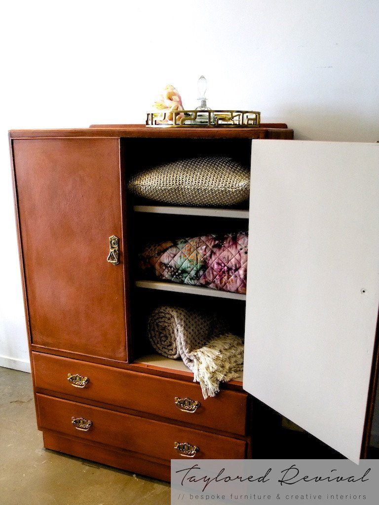 Not For Sale - Riley: Hand painted Oak Cabinet in Rustic Scandinavian Pink
