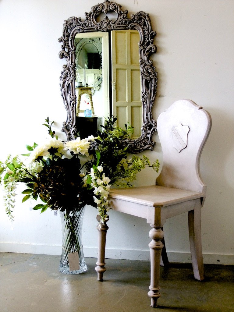 Commissioned Chair and Mirror in Paloma and Antoinette