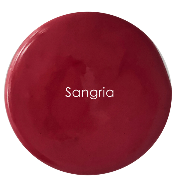 Sangria chalk paint swatch – rich earthy crimson red