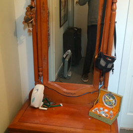 Not For Sale - Commissioned  free standing Mirror in a duck egg blue