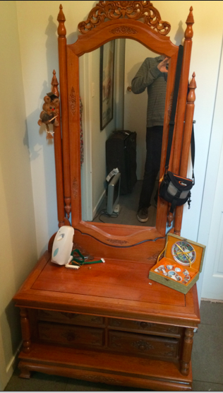 Not For Sale - Commissioned  free standing Mirror in a duck egg blue