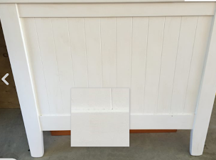 Not For Sale - Bedside & Headboard - Paris grey with a White wash