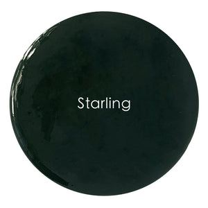 Starling chalk paint swatch – rich black green