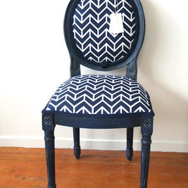 Not For Sale - Stevie: custom blue antique style round back chair