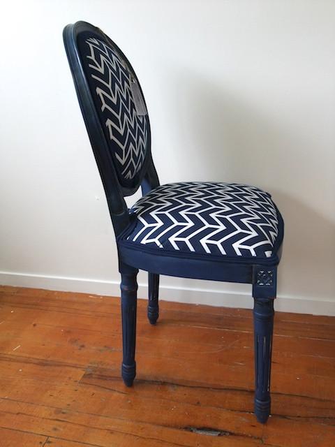 Not For Sale - Stevie: custom blue antique style round back chair