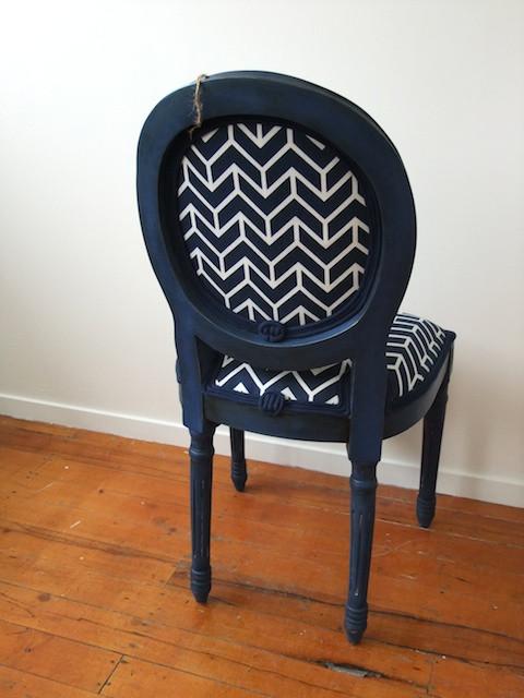 Not For Sale - Stevie: custom blue antique style round back chair