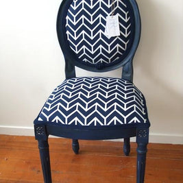 Not For Sale - Stevie: custom blue antique style round back chair