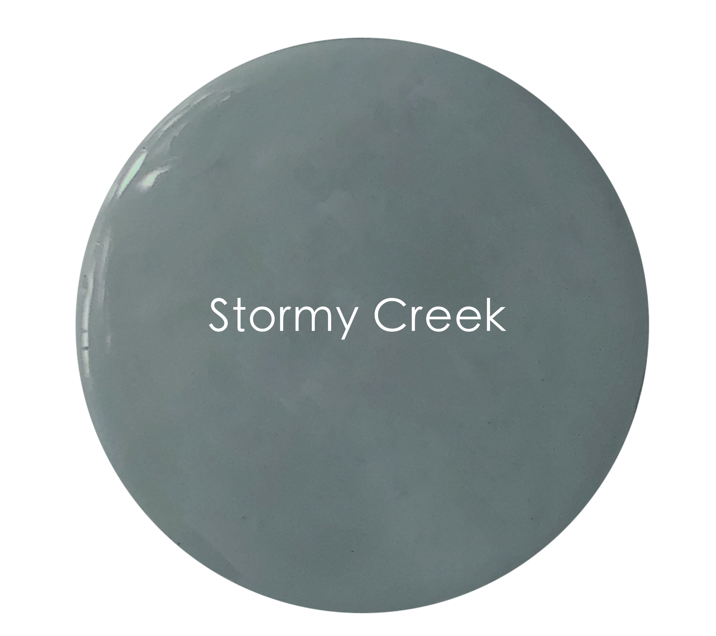 Elegant mid grey matte chalk paint – Stormy Creek detail