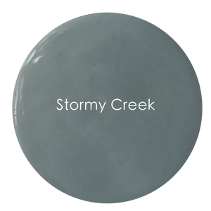 Elegant mid grey matte chalk paint – Stormy Creek detail