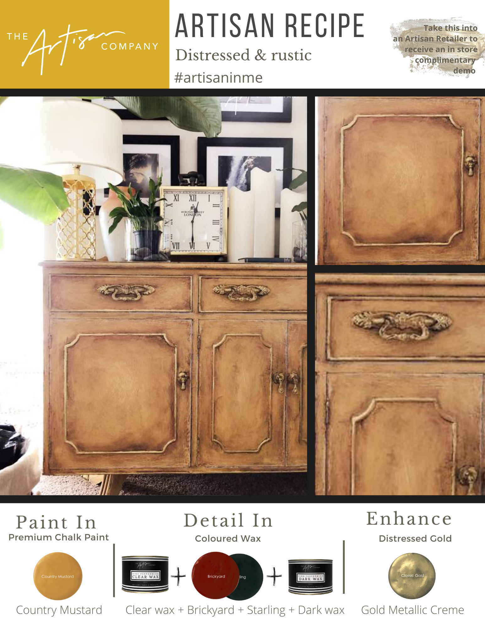 Distressed & Rustic in Country Mustard (Video Available)