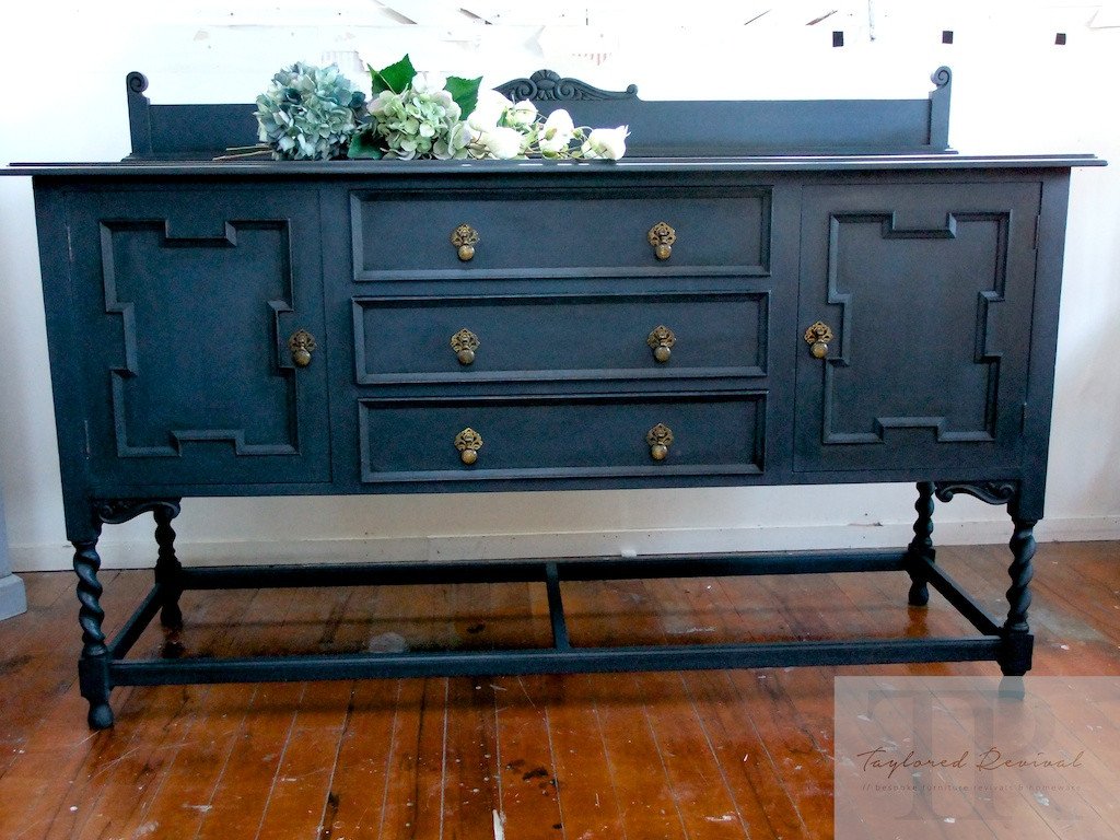 Not For Sale - Tamsyn: Antique Oak sideboard in deep royal blue