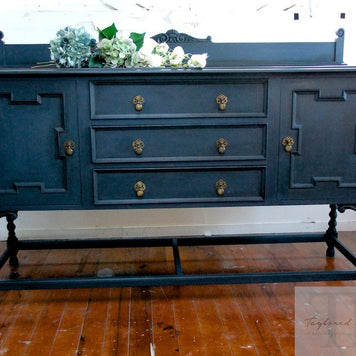 Not For Sale - Tamsyn: Antique Oak sideboard in deep royal blue