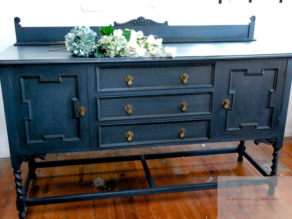 Not For Sale - Tamsyn: Antique Oak sideboard in deep royal blue