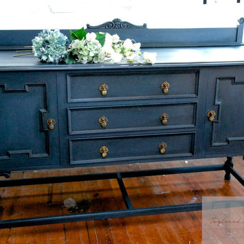 Not For Sale - Tamsyn: Antique Oak sideboard in deep royal blue