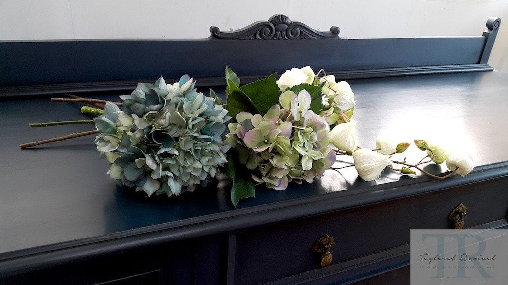 Not For Sale - Tamsyn: Antique Oak sideboard in deep royal blue