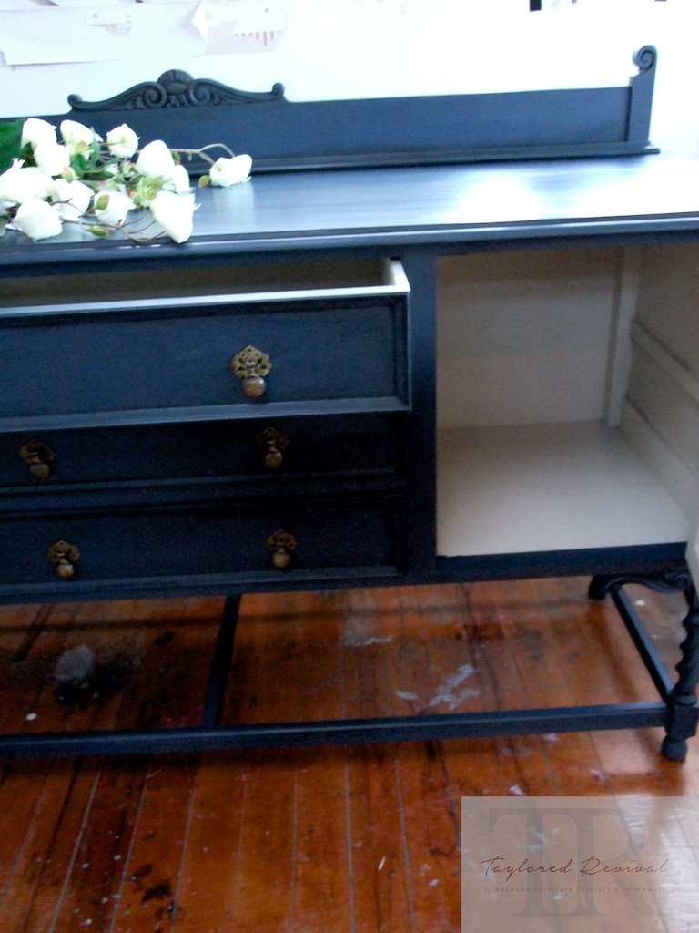Not For Sale - Tamsyn: Antique Oak sideboard in deep royal blue