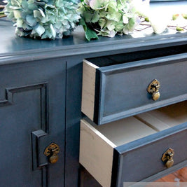 Not For Sale - Tamsyn: Antique Oak sideboard in deep royal blue