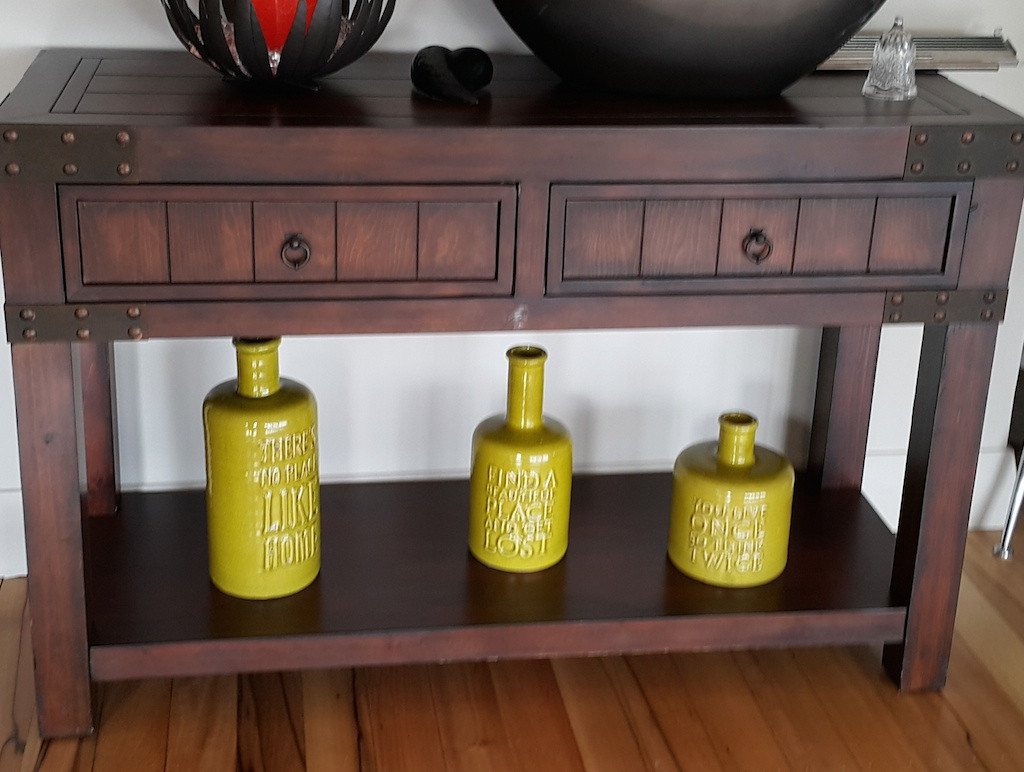 Not For Sale - Commissioned Feature Hall table in custom blended Teal