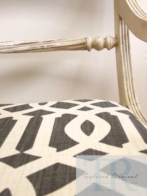 Not For Sale - The Mason's: Regency dining suite with linen lattice upholstery