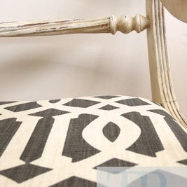 Not For Sale - The Mason's: Regency dining suite with linen lattice upholstery