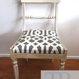 Not For Sale - The Mason's: Regency dining suite with linen lattice upholstery