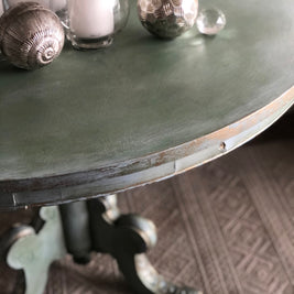 Not For Sale - Battered round entrance table brought to life in Artisan Toulouse & coloured waxes