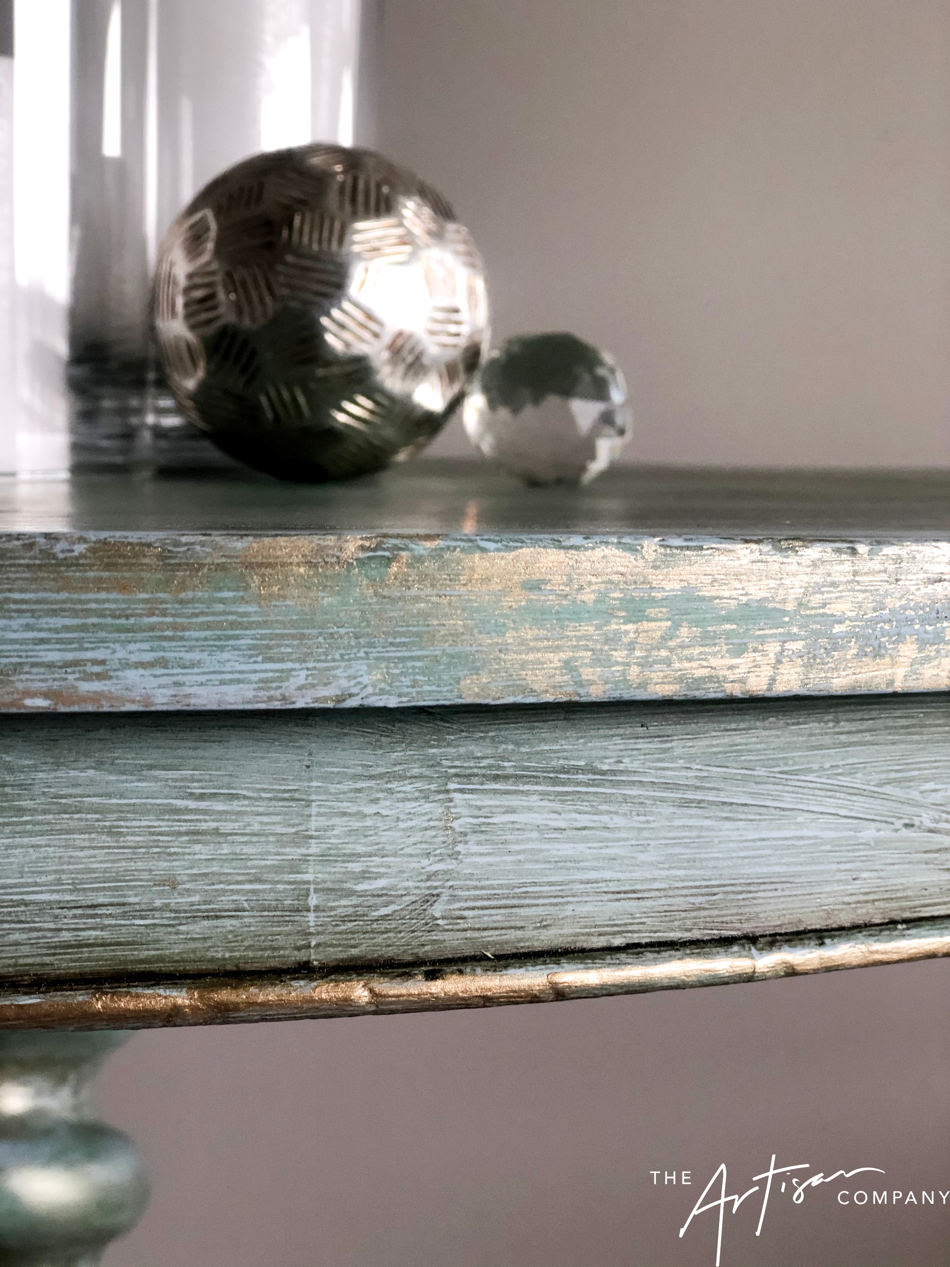 Not For Sale - Battered round entrance table brought to life in Artisan Toulouse & coloured waxes