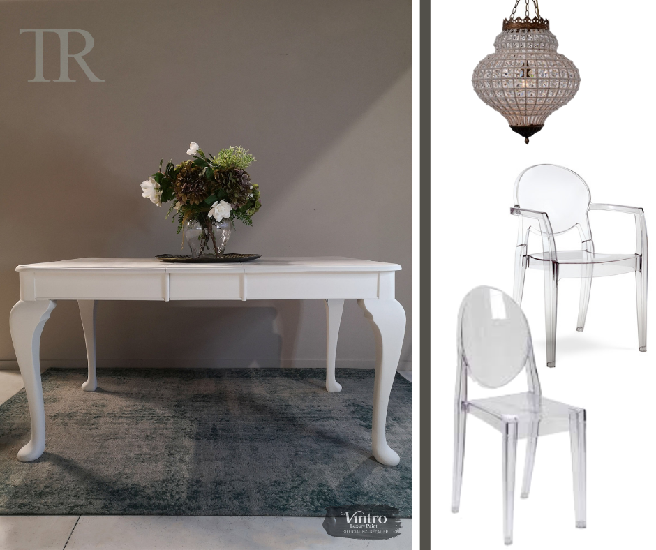 Not For Sale - Commissioned Dining Table in Vintro No Seal White