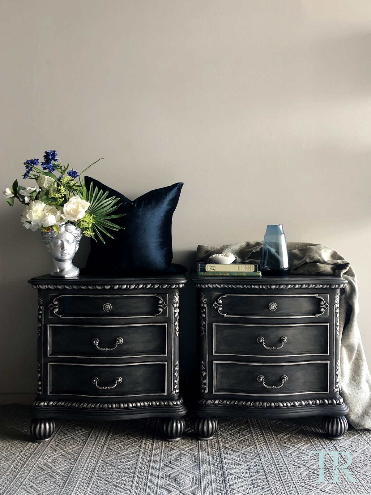 Not For Sale - Commissioned bedsides in Cloudburst Chalk Paint