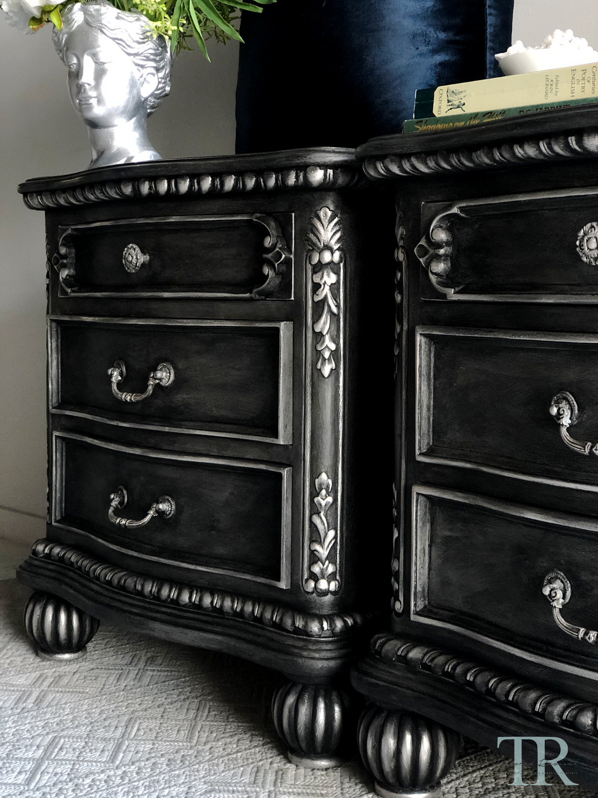 Not For Sale - Commissioned bedsides in Cloudburst Chalk Paint