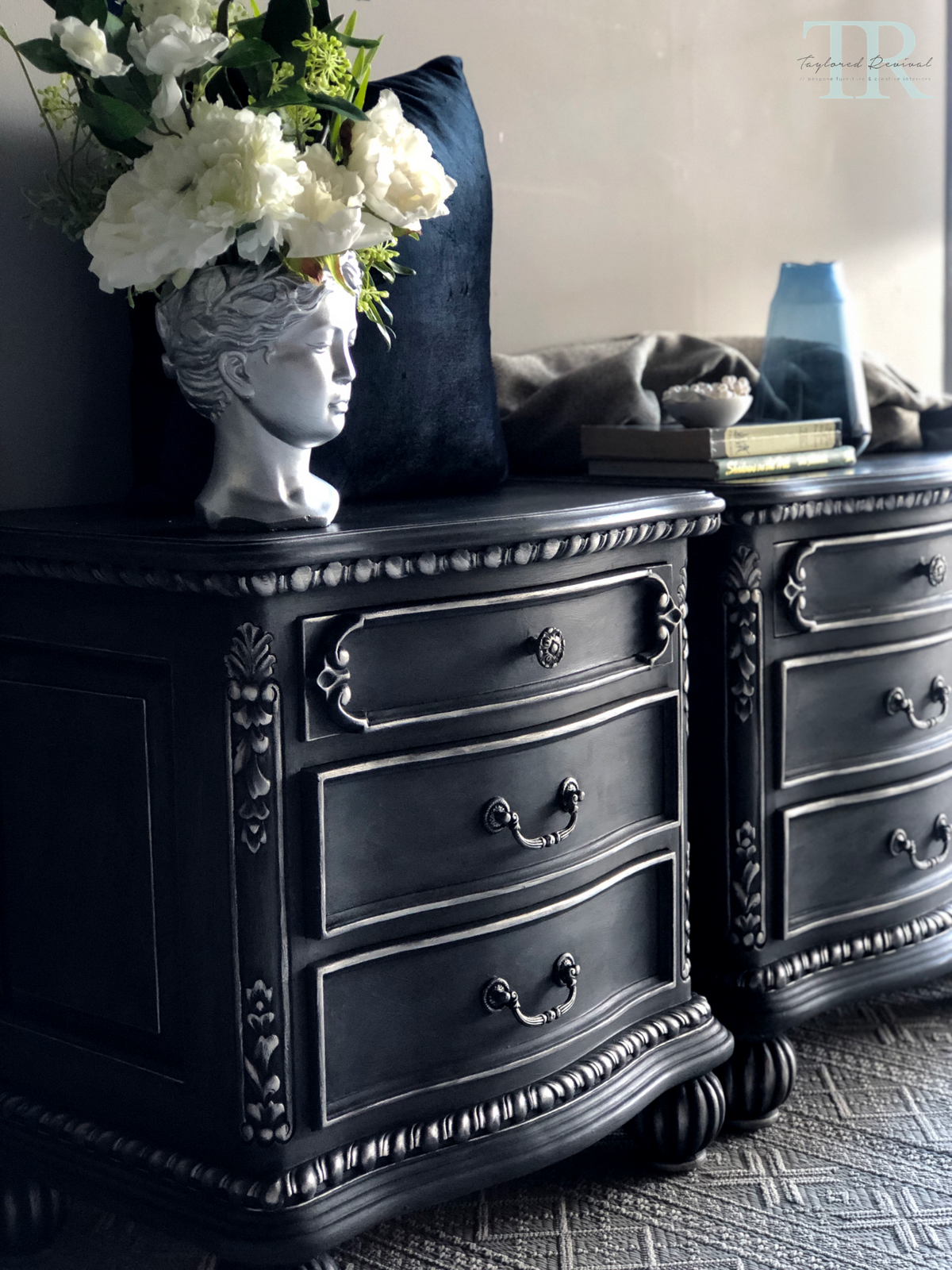 Not For Sale - Commissioned bedsides in Cloudburst Chalk Paint