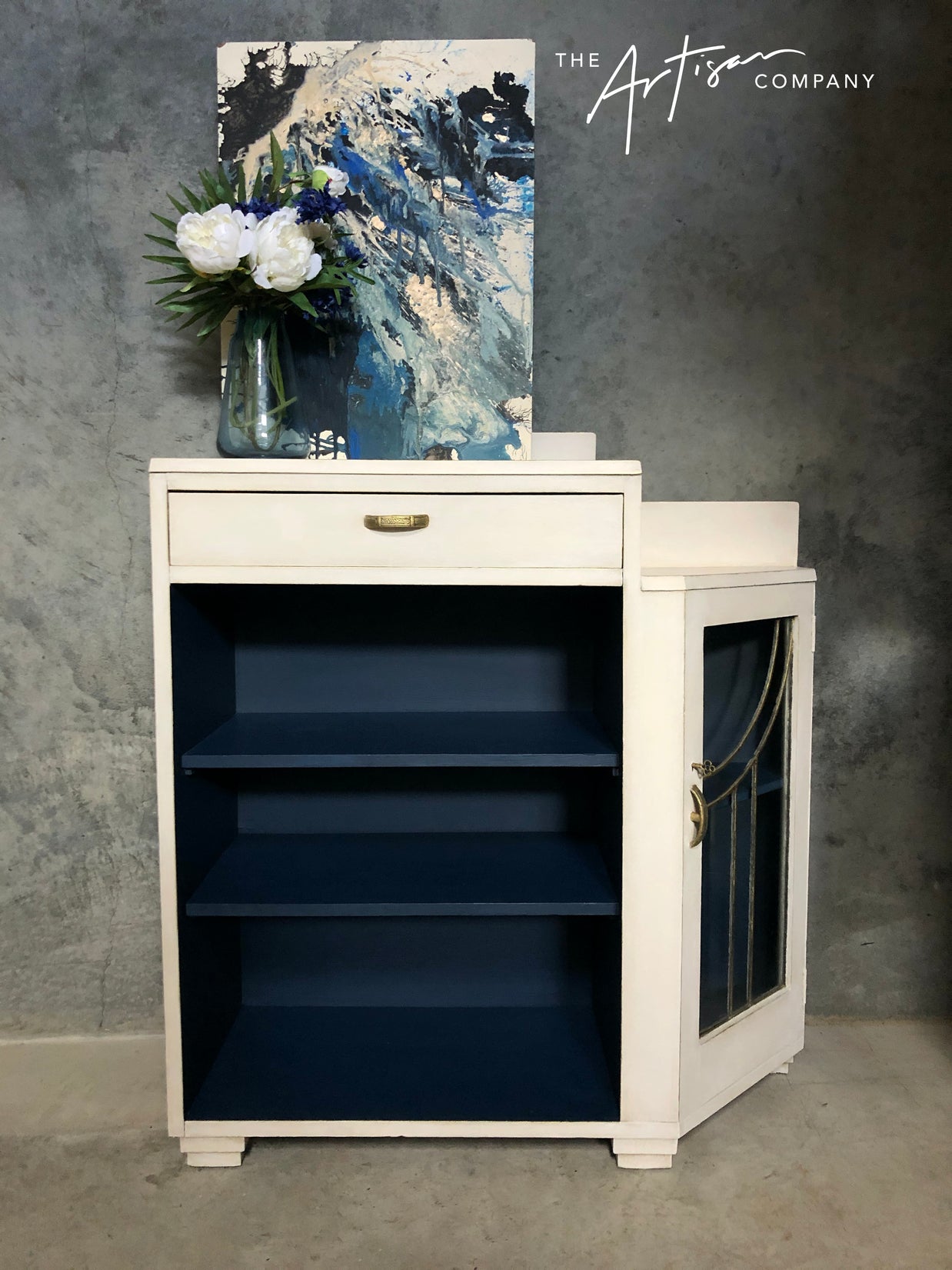 Commissioned Oak Cabinet in Wild Tusk and Royal Navy