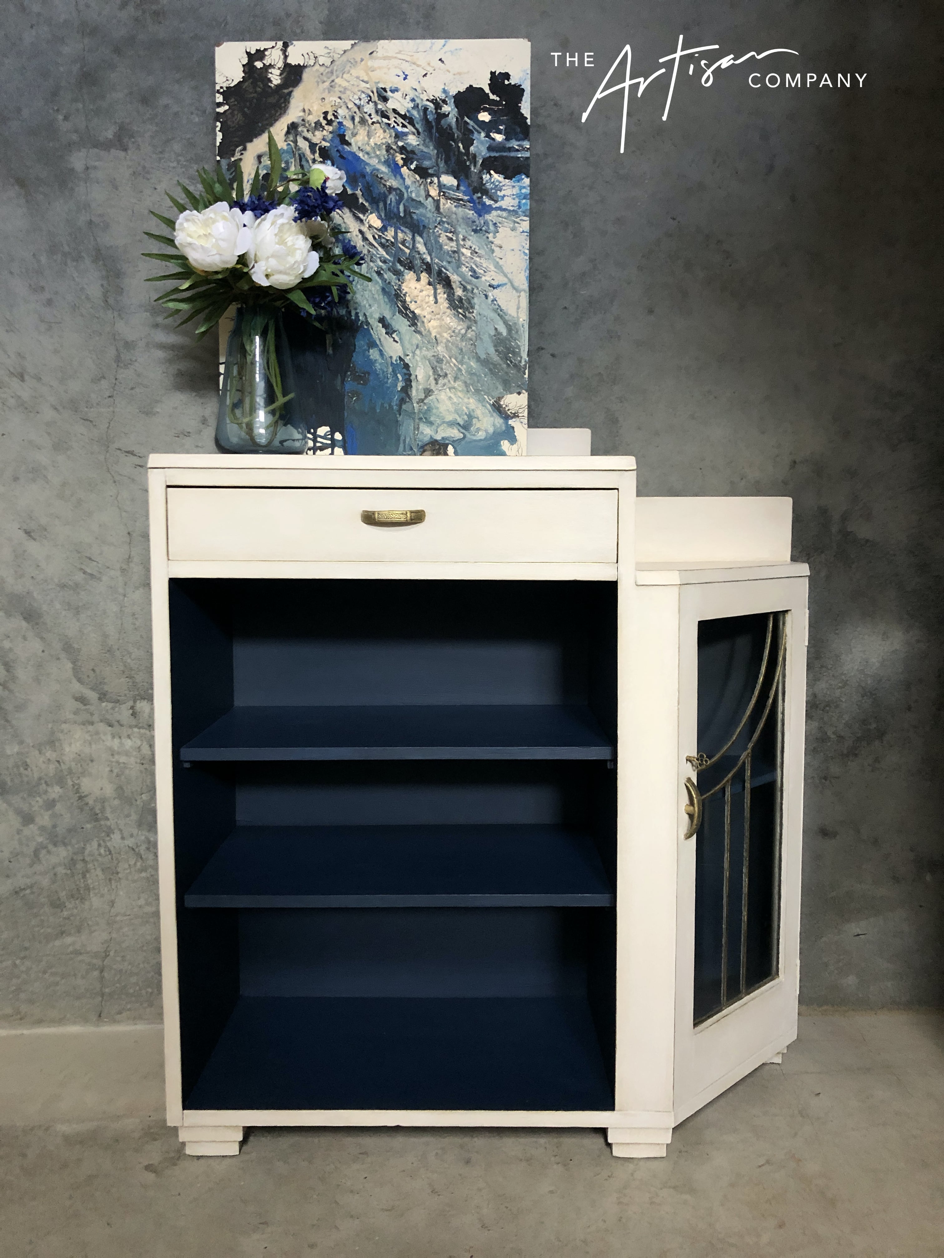 Commissioned Oak Cabinet in Wild Tusk and Royal Navy