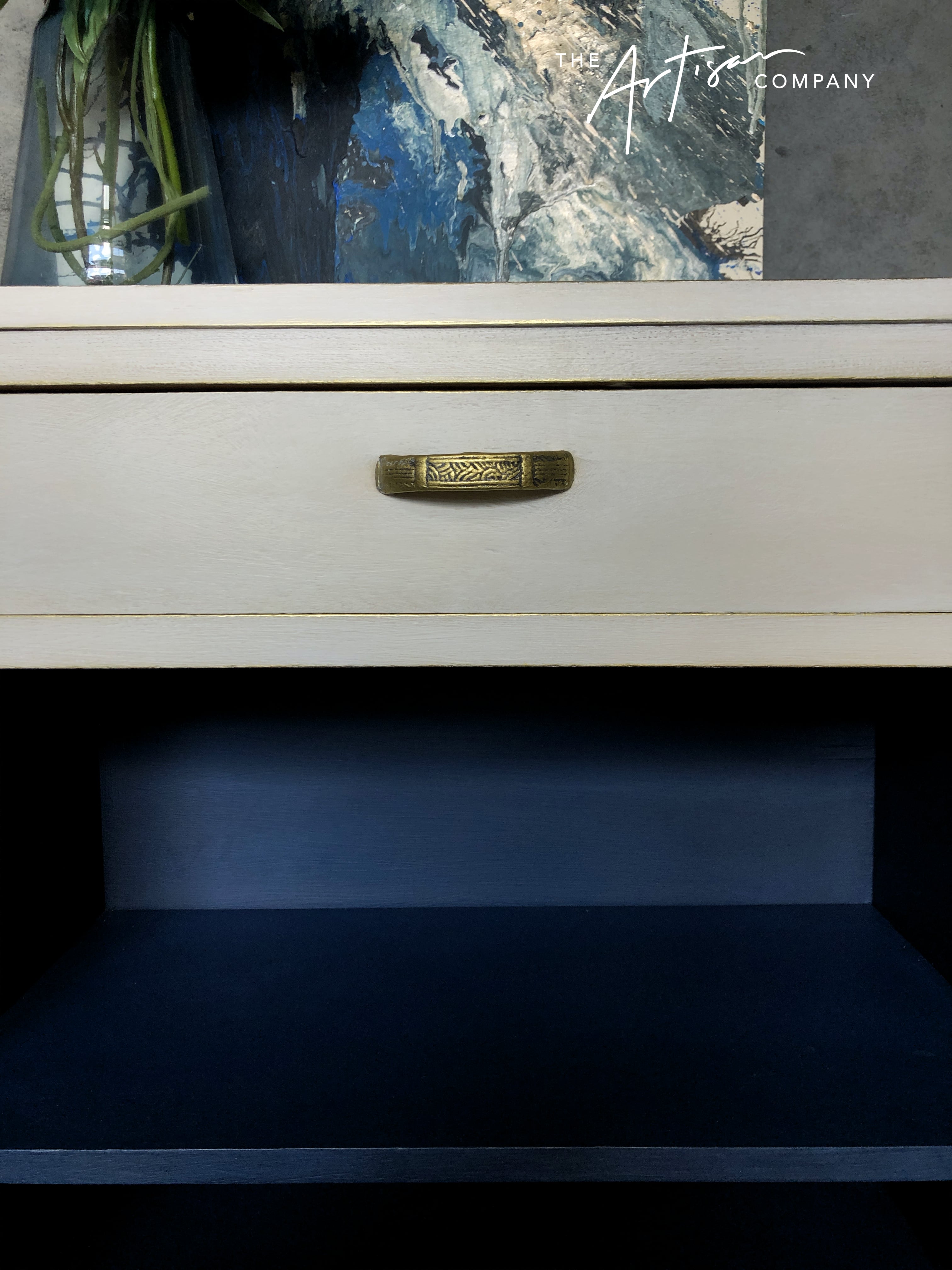 Commissioned Oak Cabinet in Wild Tusk and Royal Navy
