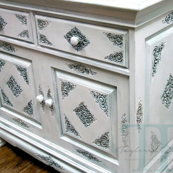 Not For Sale - Commissioned Display Cabinet in Pure White with Duck Egg Wash