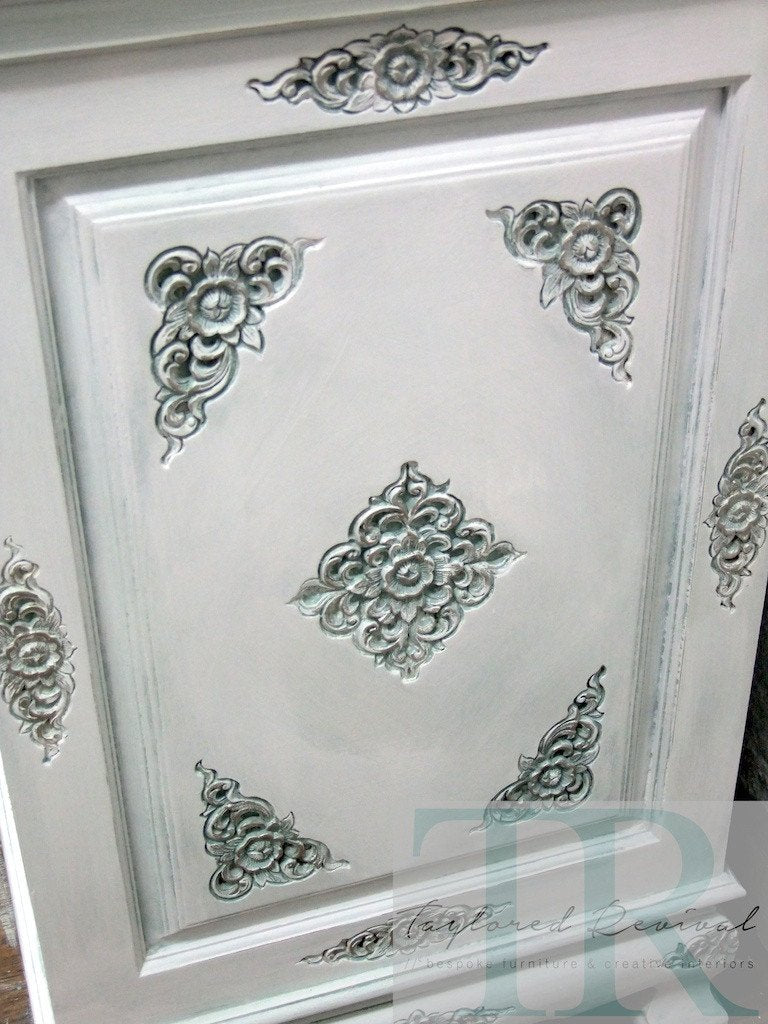 Not For Sale - Commissioned Display Cabinet in Pure White with Duck Egg Wash