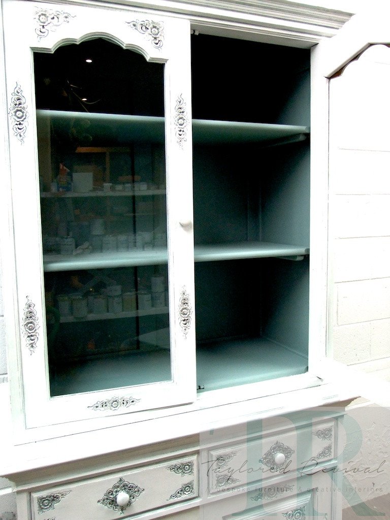 Not For Sale - Commissioned Display Cabinet in Pure White with Duck Egg Wash