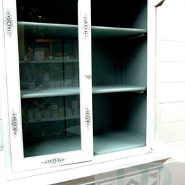 Not For Sale - Commissioned Display Cabinet in Pure White with Duck Egg Wash