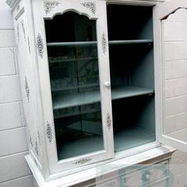 Not For Sale - Commissioned Display Cabinet in Pure White with Duck Egg Wash